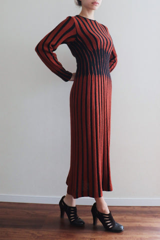 80s Vintage Stripe Knit Dress