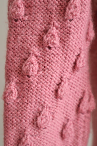 70s Chocolate Pink Hand Knit Austrian Cardigan