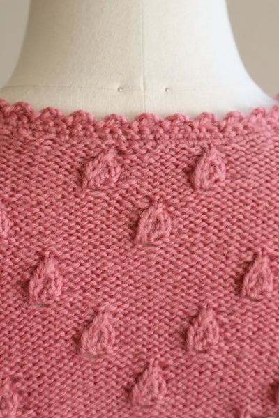 70s Chocolate Pink Hand Knit Austrian Cardigan