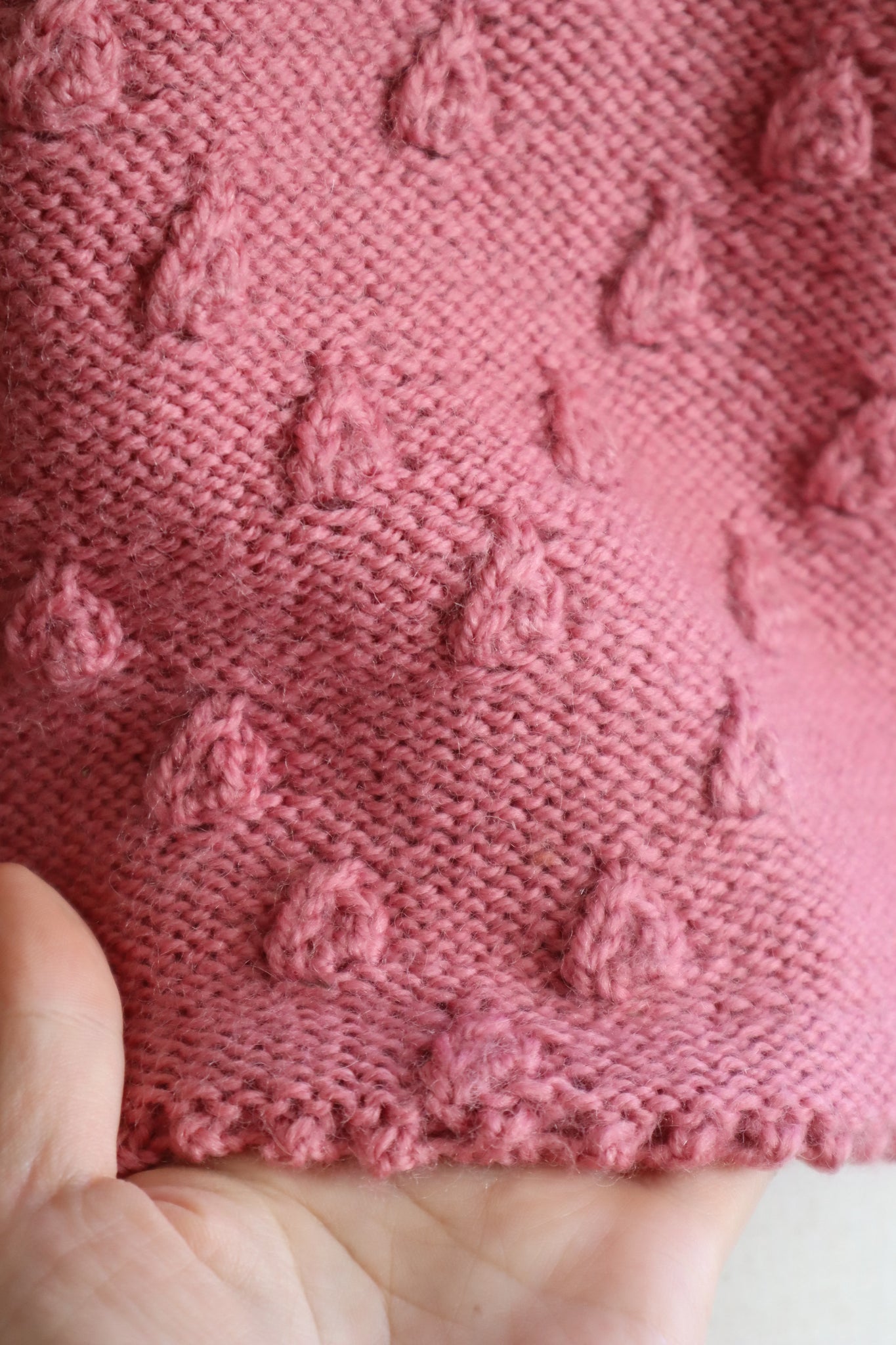 70s Chocolate Pink Hand Knit Austrian Cardigan