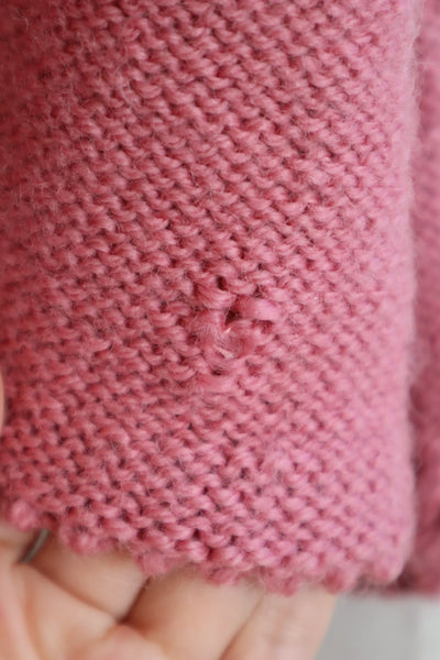 70s Chocolate Pink Hand Knit Austrian Cardigan