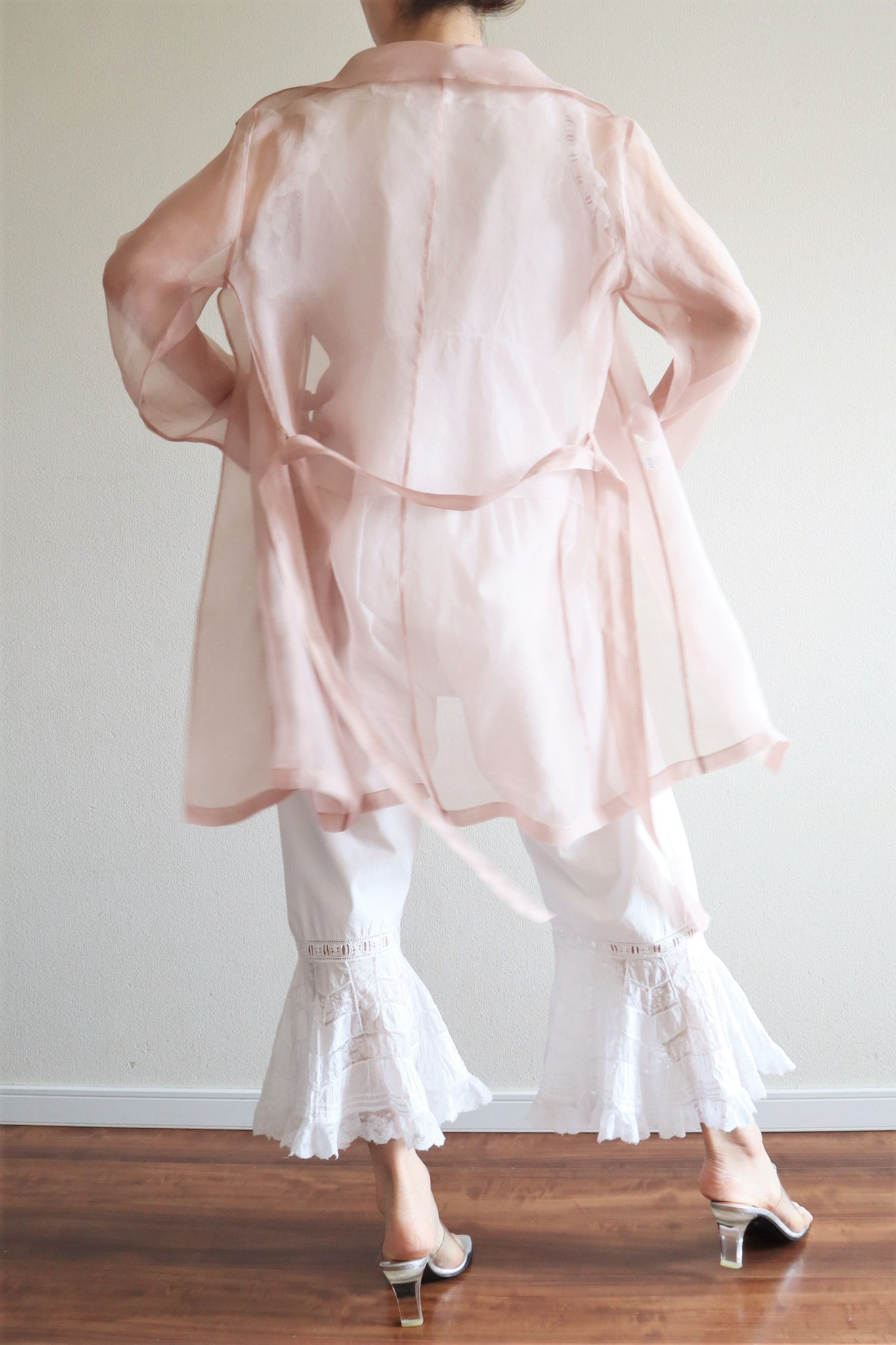 90s Italian Dull Pink Sheer Silk Jacket