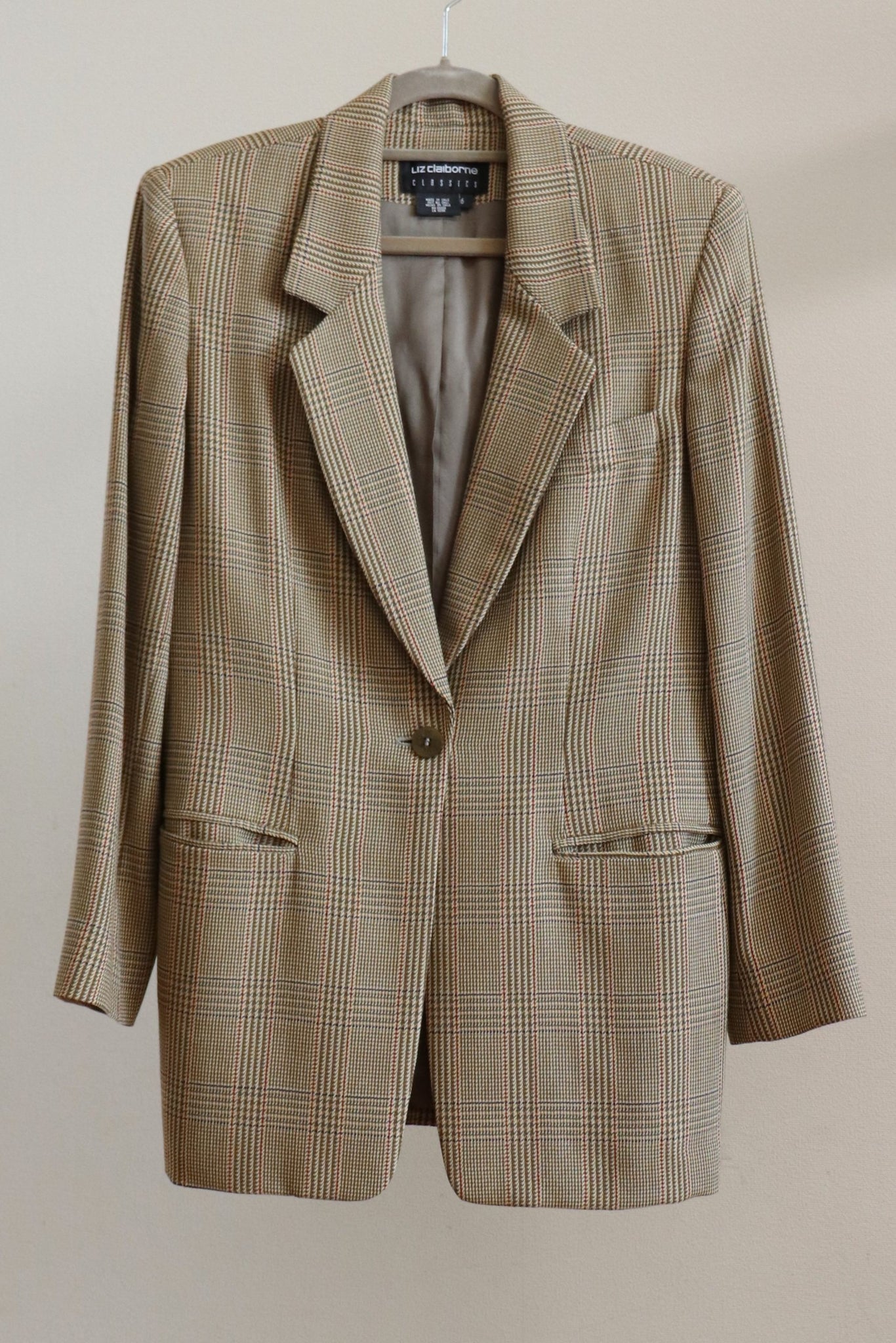 80s Liz Claiborne Glen Plaid Wool Perfect Suit – makky