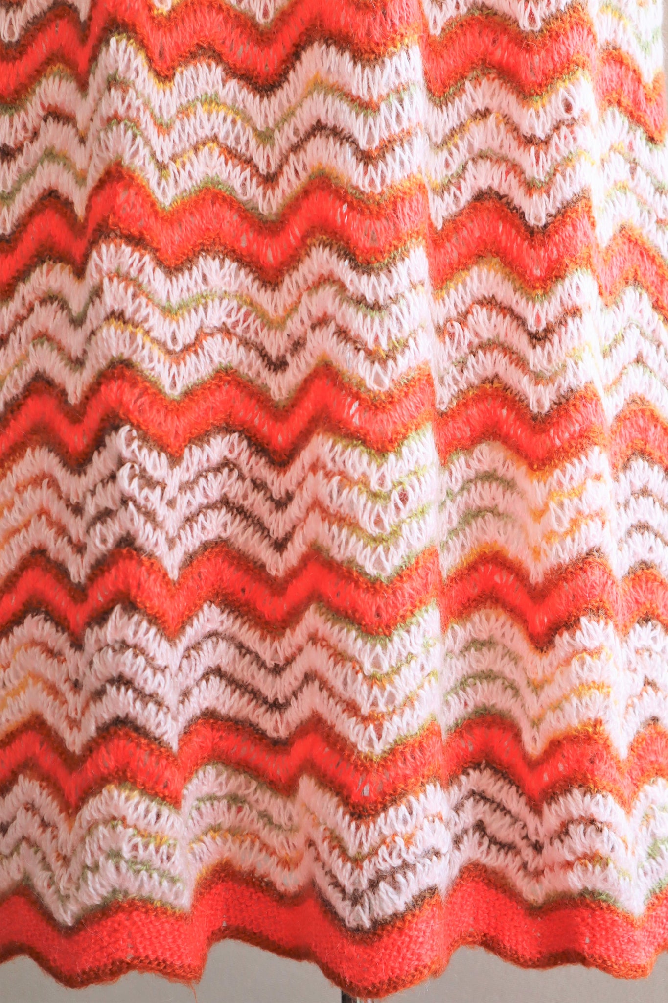 70s Hand Crochet Skirt & Shawl