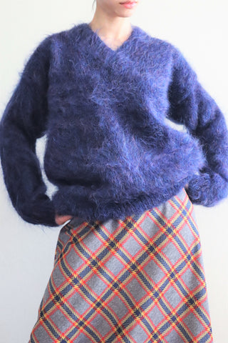 80s Blue Mohair Sweater