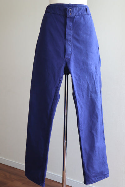 1950s Le Mont St Michel Blue Moleskin Pants