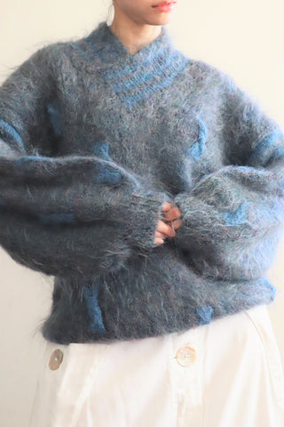 80s Balloon Sleeve Mohair Sweater