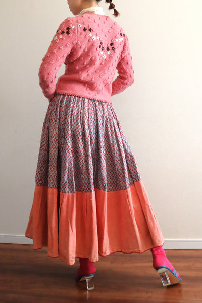 70s Chocolate Pink Hand Knit Austrian Cardigan