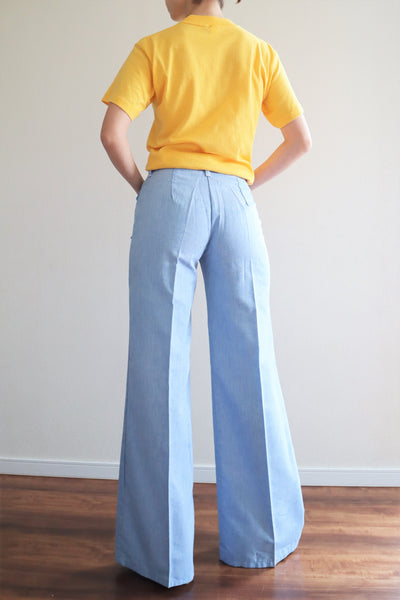 70s Light Blue Bell Bottom Pants