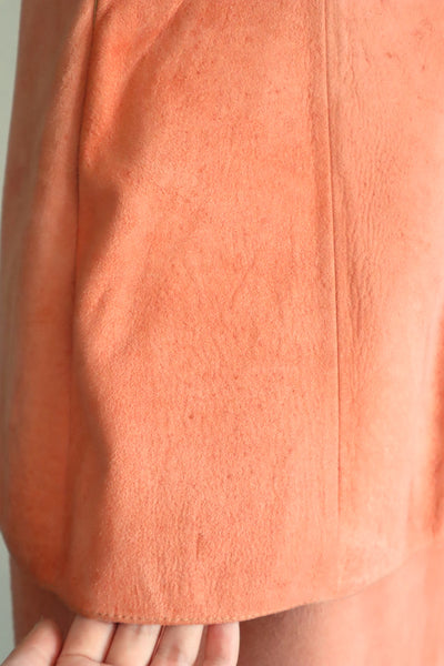 70s Salmon Pink Suede Three Piece Matching Set