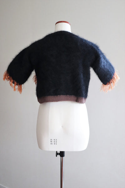 80s Angora Short Sleeve Knit Sweater