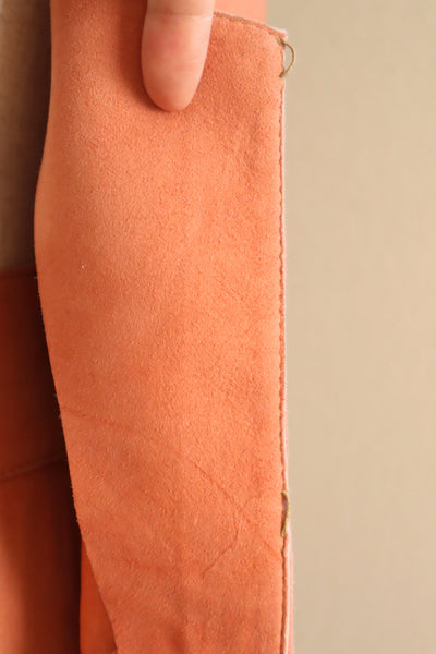 70s Salmon Pink Suede Three Piece Matching Set