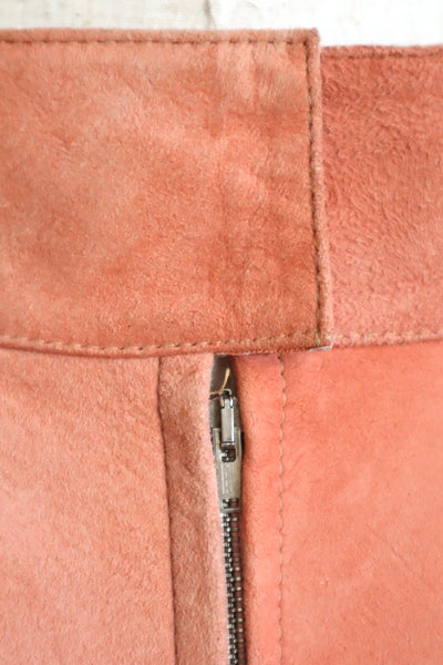 70s Salmon Pink Suede Three Piece Matching Set