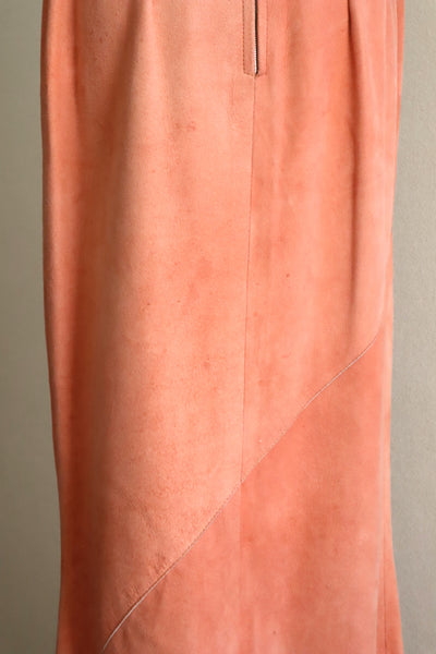70s Salmon Pink Suede Three Piece Matching Set