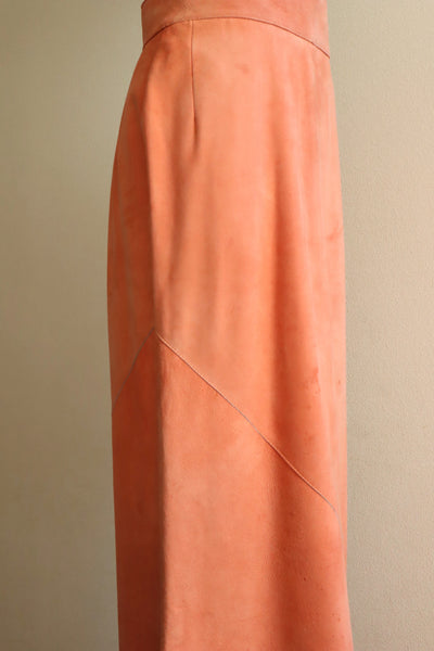 70s Salmon Pink Suede Three Piece Matching Set