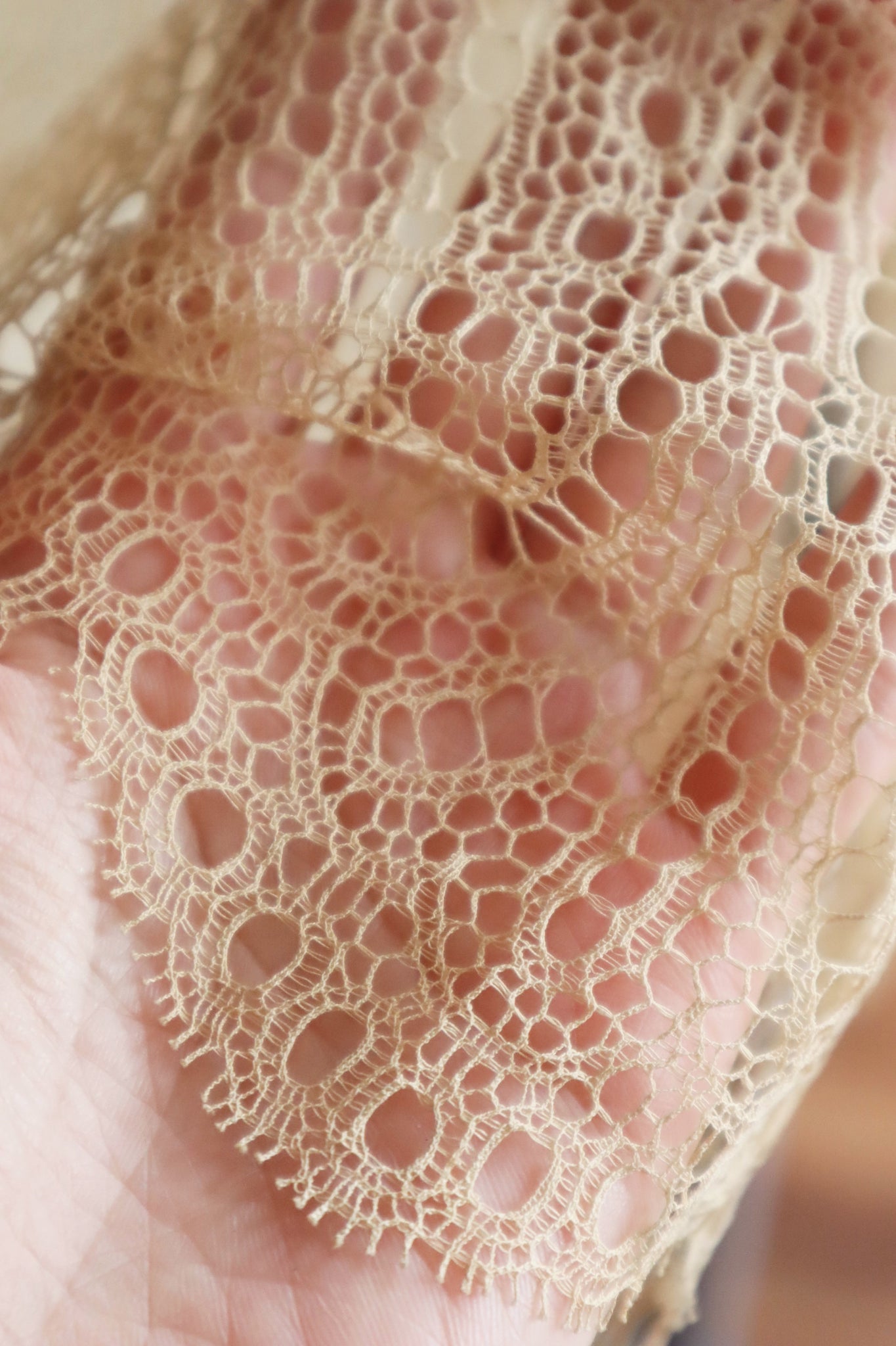 1920s Antique Tea Stain Color Lace Dress