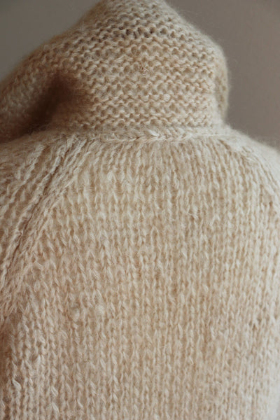 60s Hand Knit Mohair Cardigan Beige