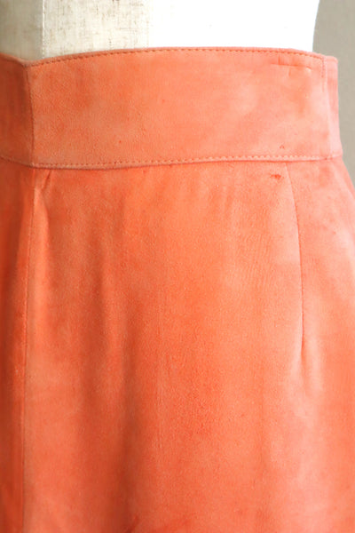 70s Salmon Pink Suede Three Piece Matching Set