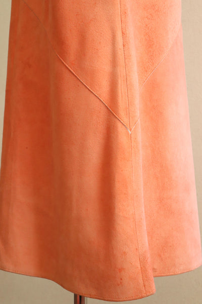 70s Salmon Pink Suede Three Piece Matching Set