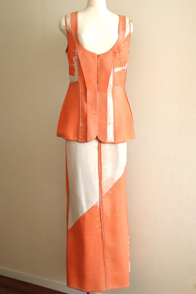 70s Salmon Pink Suede Three Piece Matching Set