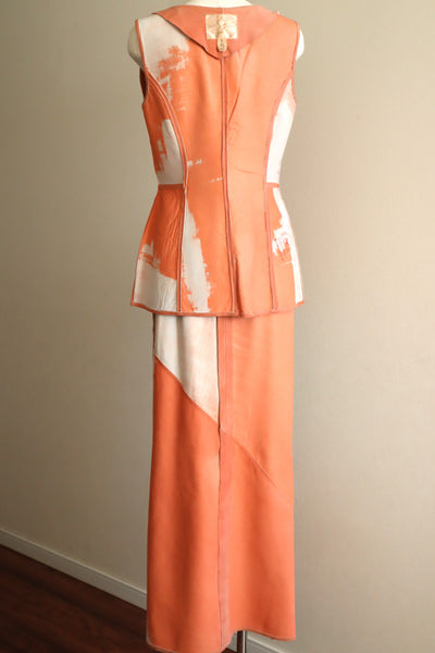 70s Salmon Pink Suede Three Piece Matching Set