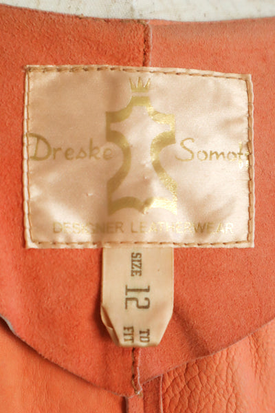 70s Salmon Pink Suede Three Piece Matching Set