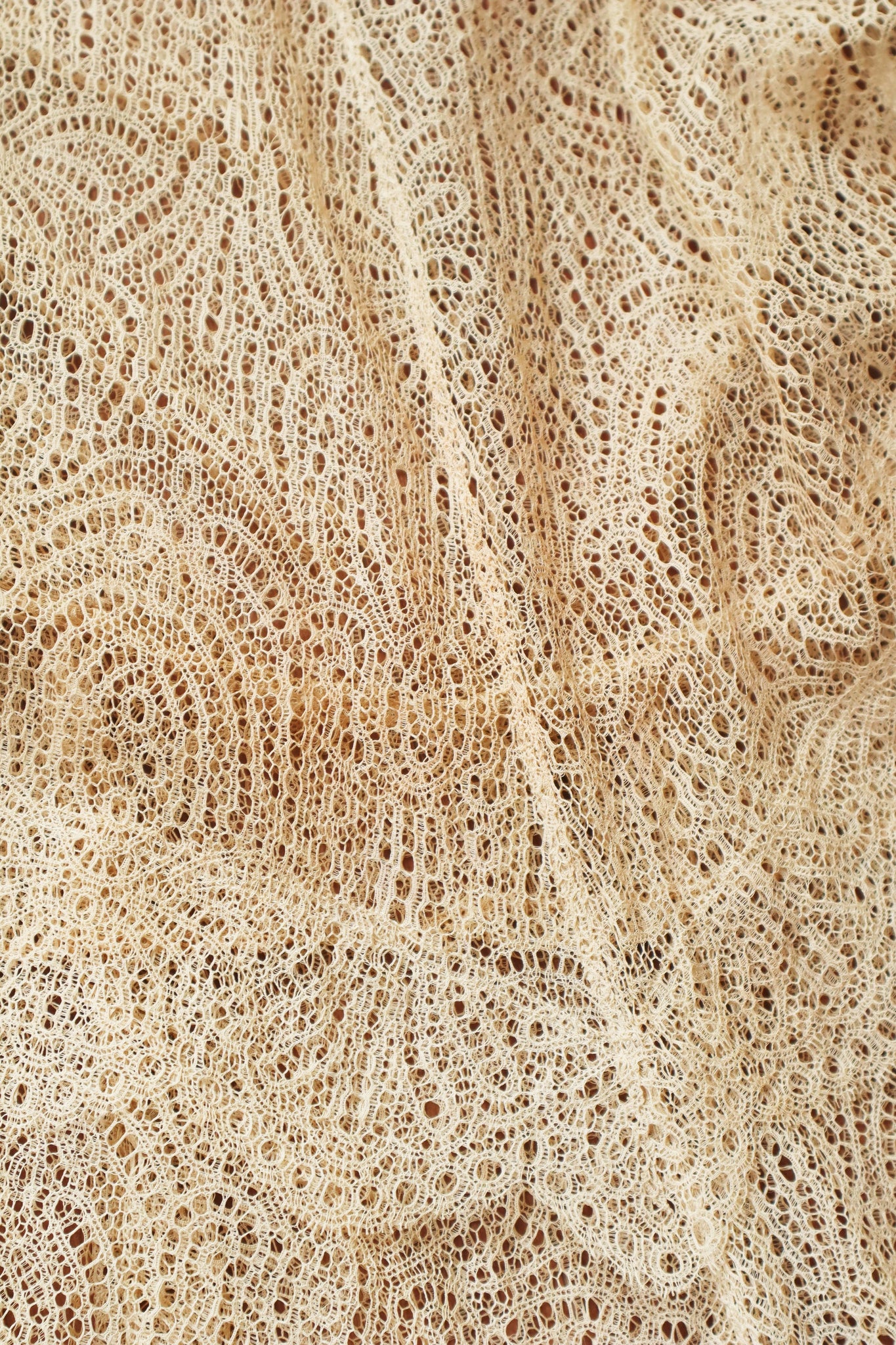 1920s Antique Tea Stain Color Lace Dress