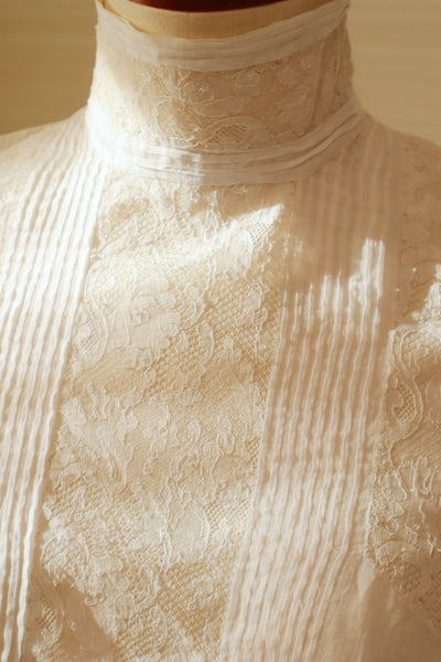 1910s Edwardian Lace Fine Cotton Blouse