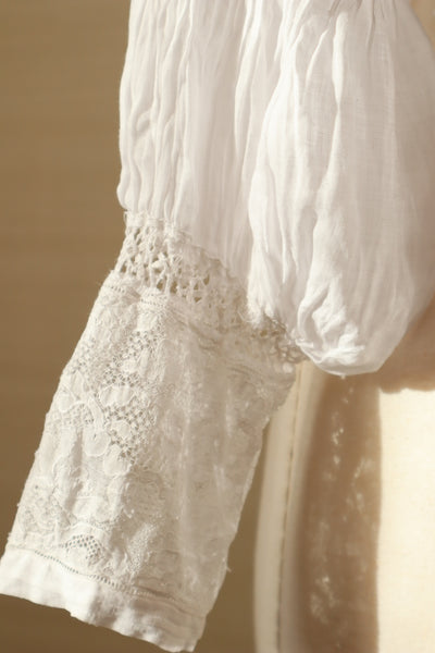 1910s Edwardian Lace Fine Cotton Blouse