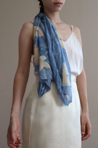 Vintage Floral Scarf Blue