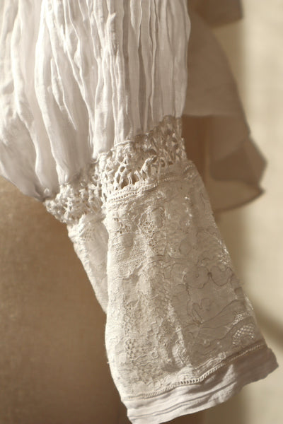 1910s Edwardian Lace Fine Cotton Blouse