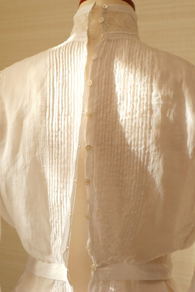 1910s Edwardian Lace Fine Cotton Blouse