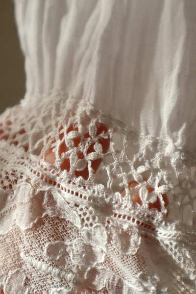 1910s Edwardian Lace Fine Cotton Blouse