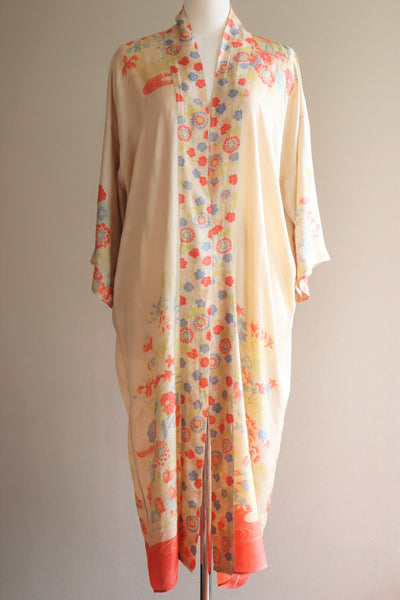 1920s Rare Pongee Silk Robe