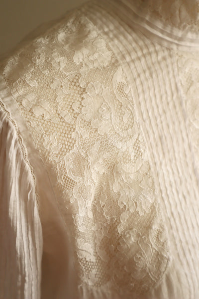 1910s Edwardian Lace Fine Cotton Blouse