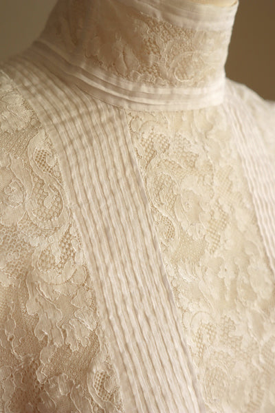 1910s Edwardian Lace Fine Cotton Blouse