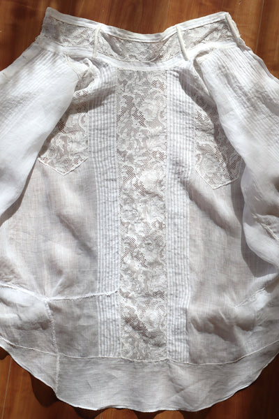 1910s Edwardian Lace Fine Cotton Blouse