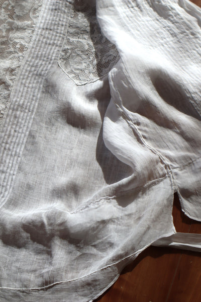 1910s Edwardian Lace Fine Cotton Blouse