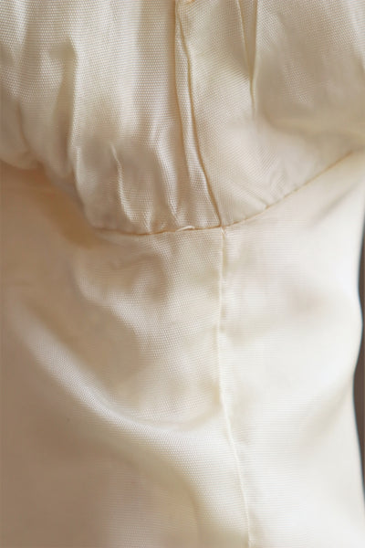 1940s Quilted Satin Jacket Cream