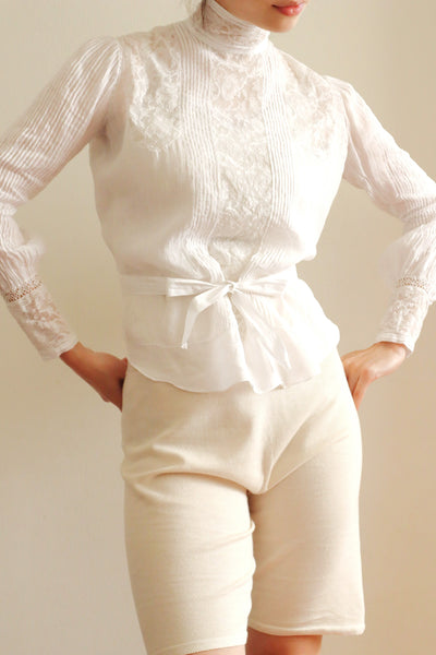 1910s Edwardian Lace Fine Cotton Blouse