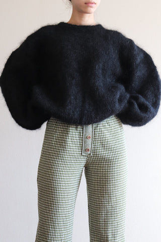 80s Hand Knit Mohair Sweater Black