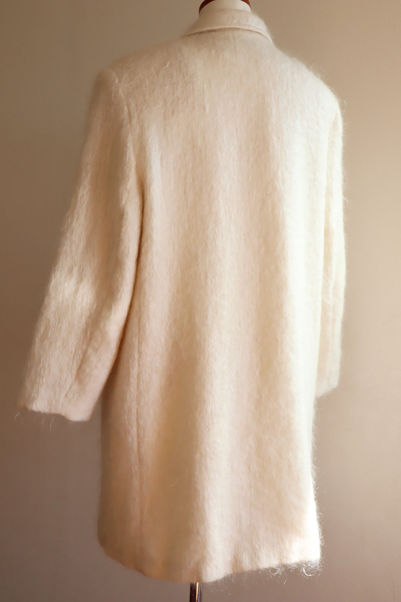 80s White Mohair Chester Coat