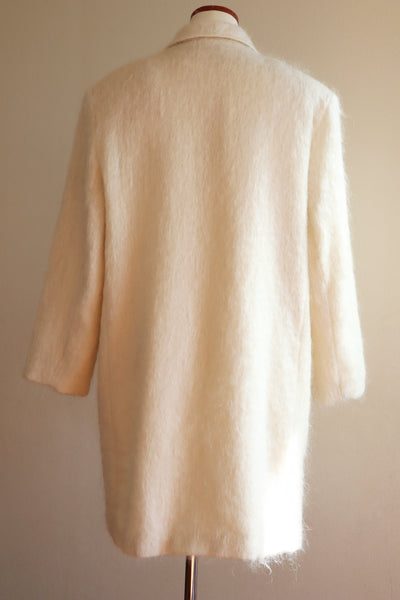 80s White Mohair Chester Coat