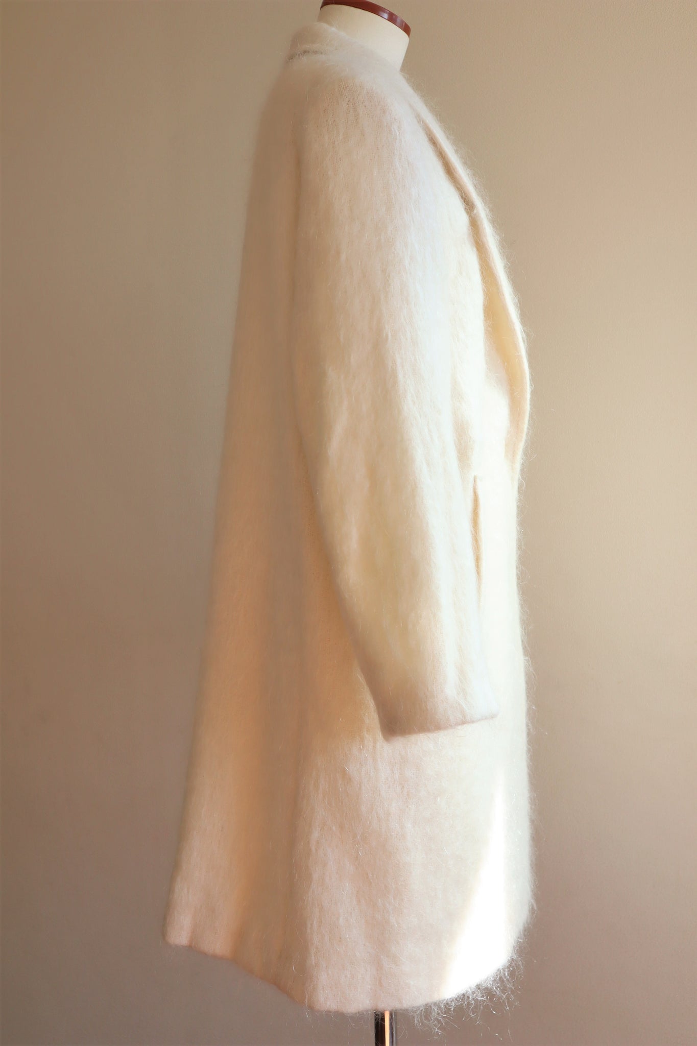 80s White Mohair Chester Coat