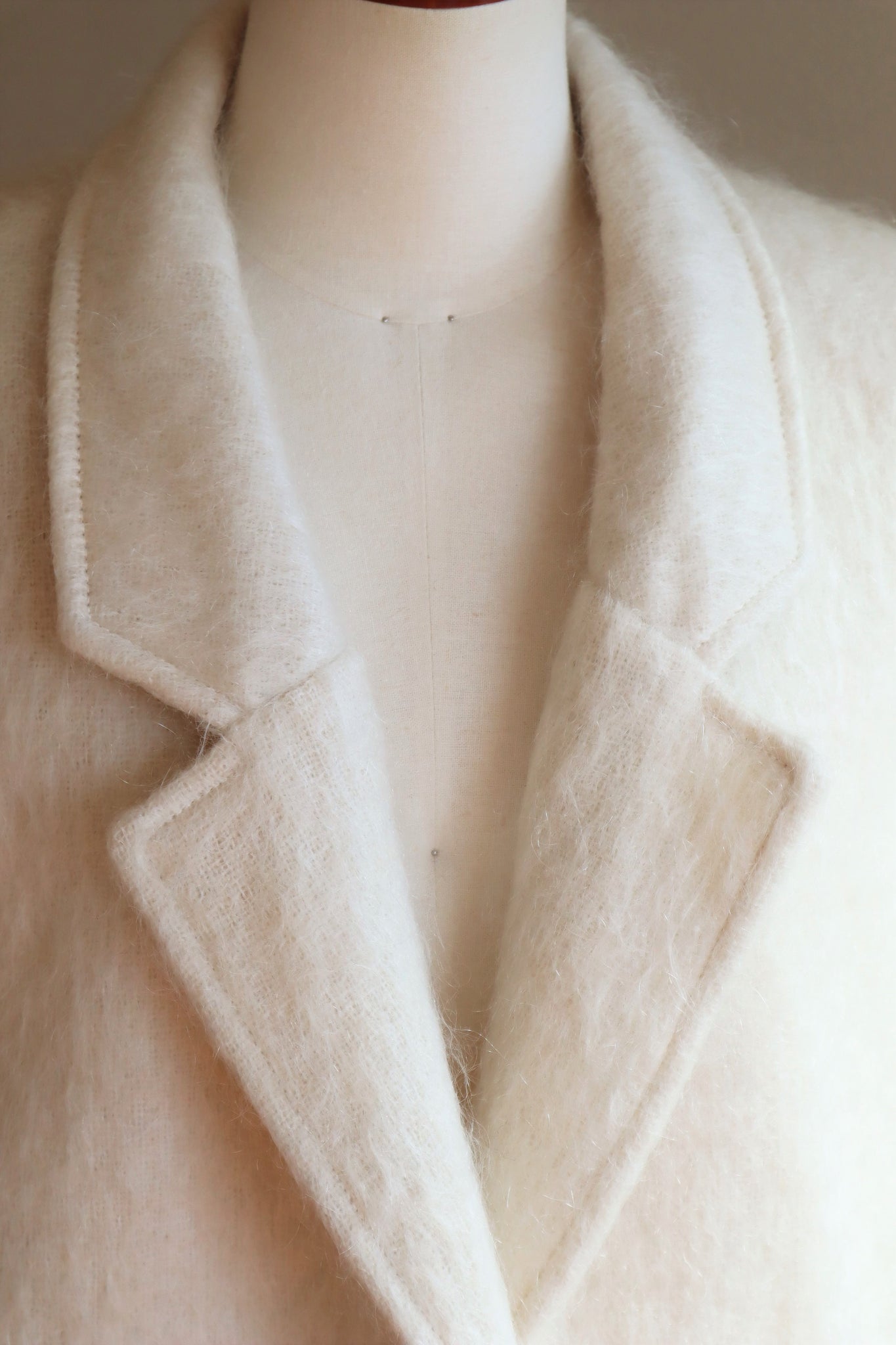 80s White Mohair Chester Coat