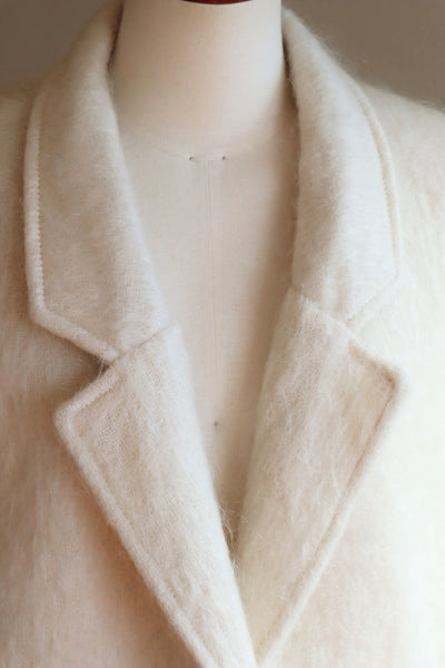 80s White Mohair Chester Coat