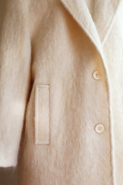 80s White Mohair Chester Coat