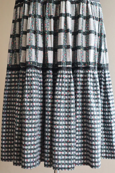80s Floral Dirndl Dress