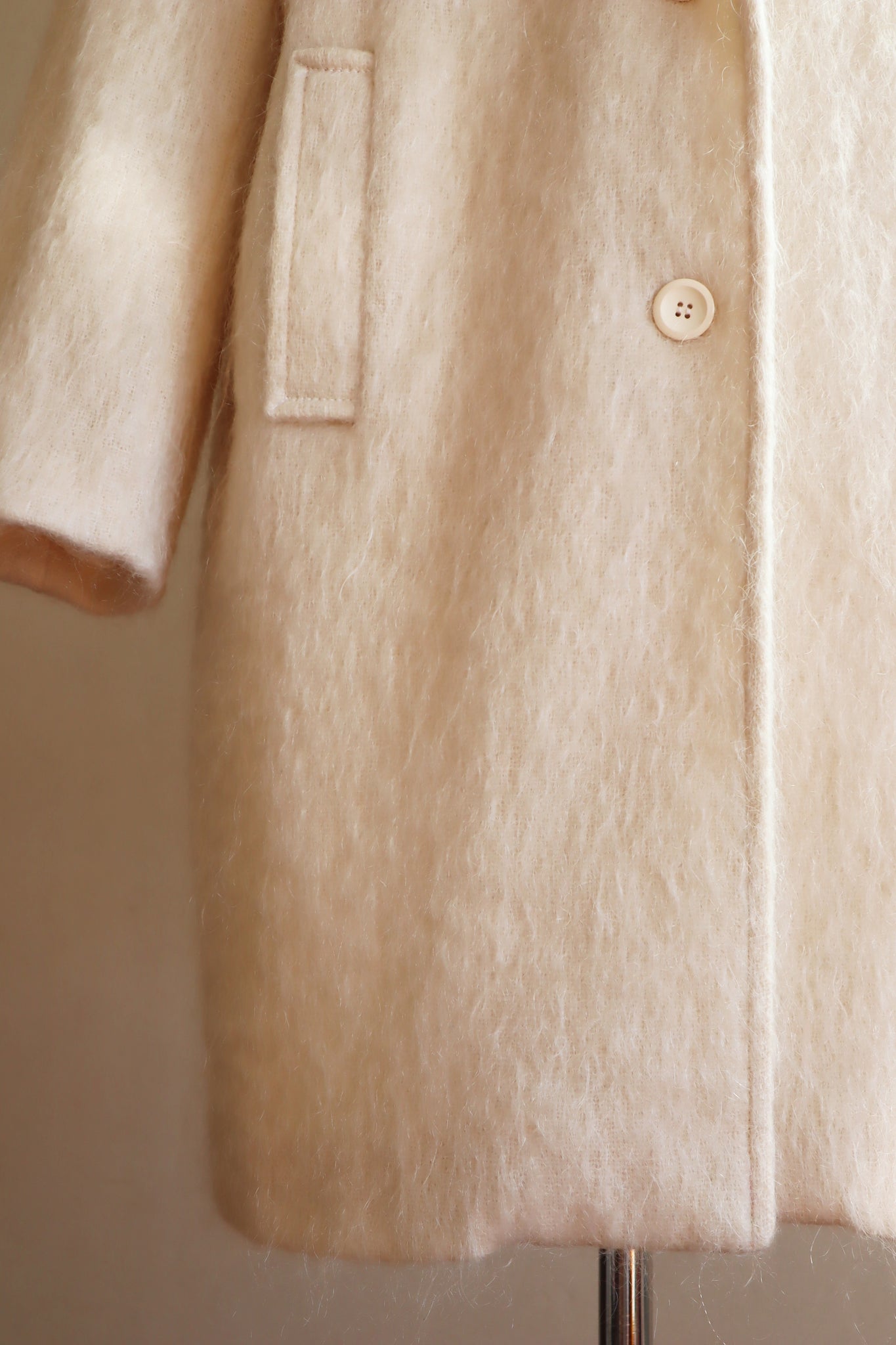 80s White Mohair Chester Coat