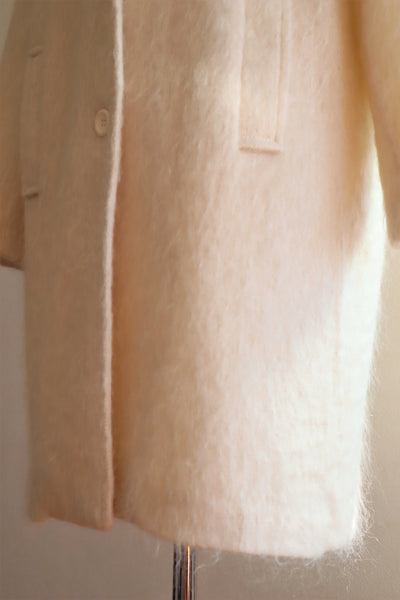 80s White Mohair Chester Coat